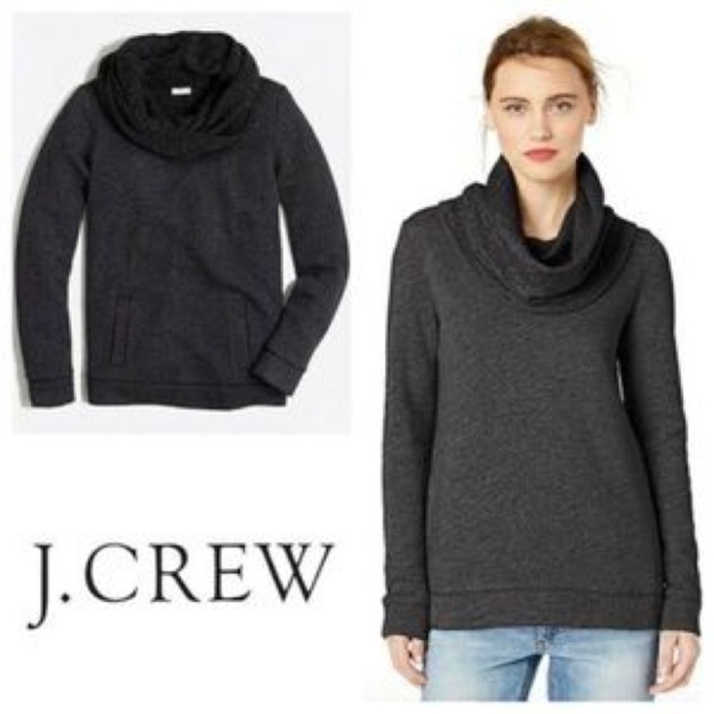 J. CREW Funnelneck Sweatshirt In Charcoal Grey